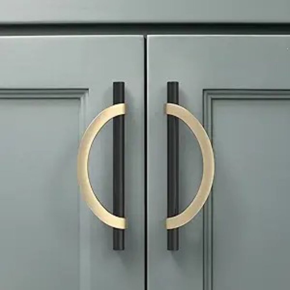 10 Pack Brushed Gold and Matte Black 5 inch Cabinet Drawer Pulls Handles  NWT
